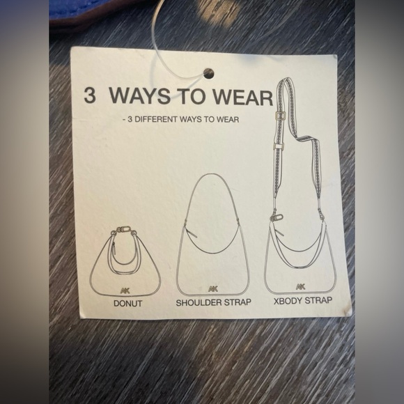 NWT Ann Klein Shoulder Bag Convertible Shoulder Bag with Web Strap in Saddle - Picture 6 of 6